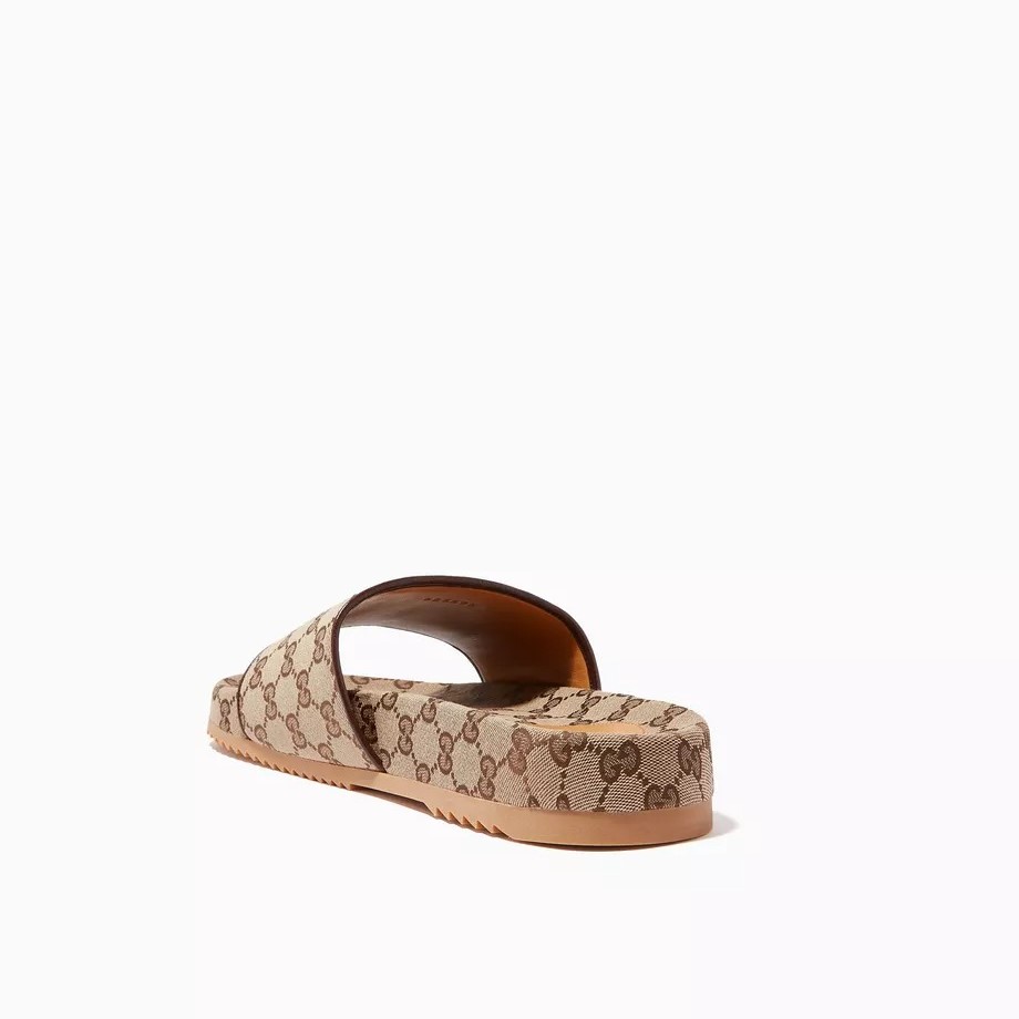 Gvc*1 Men’s Beige & Brown-GG Slide Sandals For Men 624695 H6320 9763