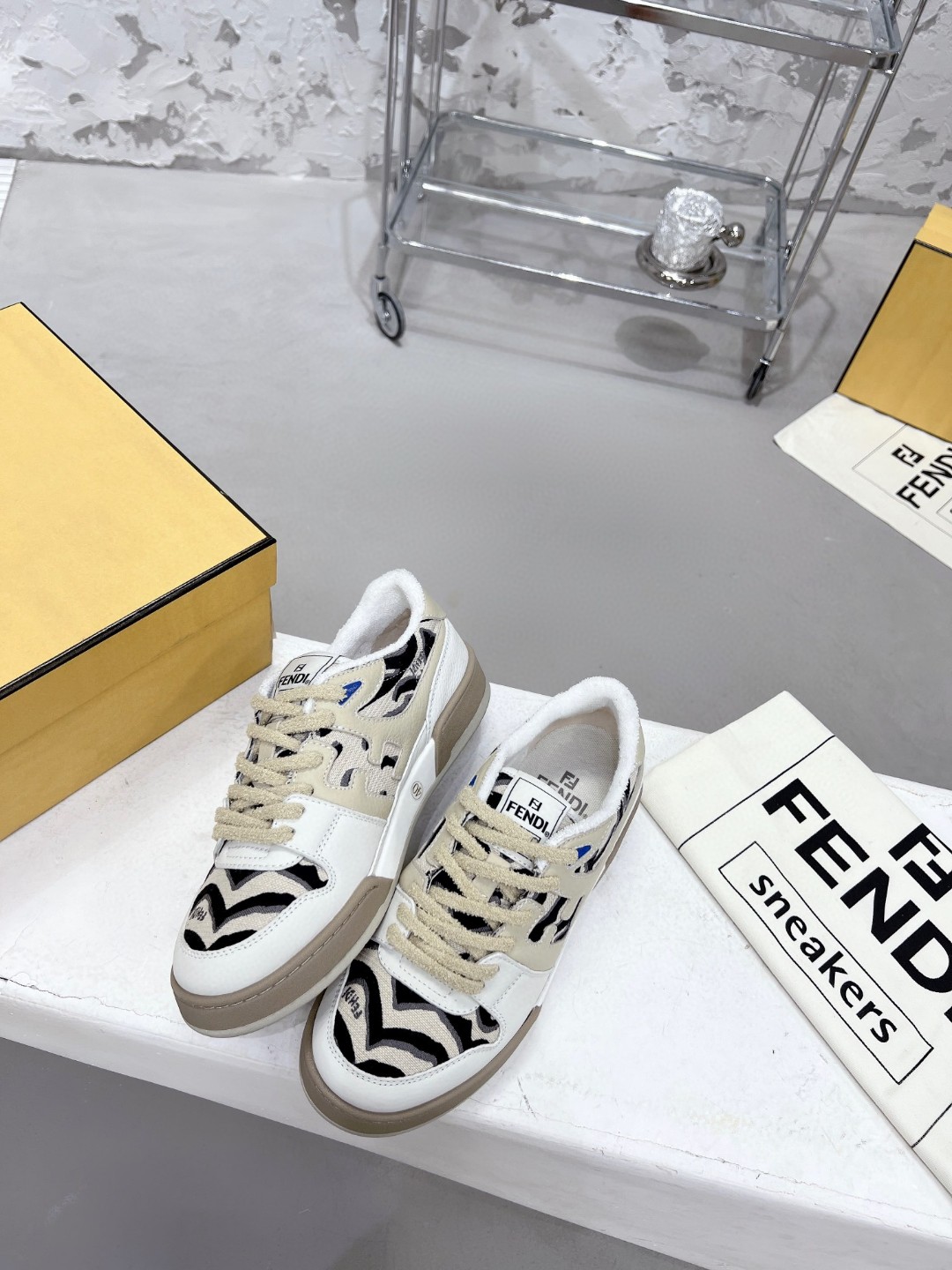 F**di FD F**di Match Low Tops Sneakers Black And White For Women