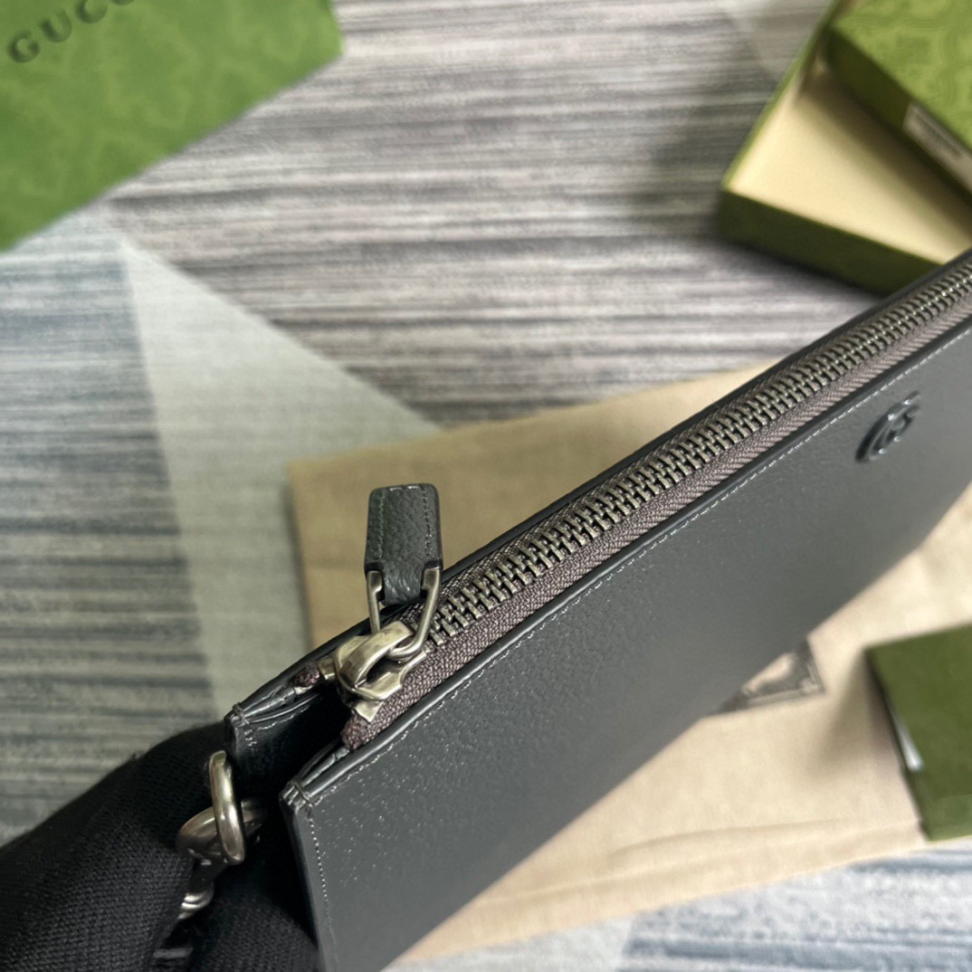 Gvc*1 GG Marmont Pouch Grey For Men 12in/30.5cm 475317 1T56F 1126