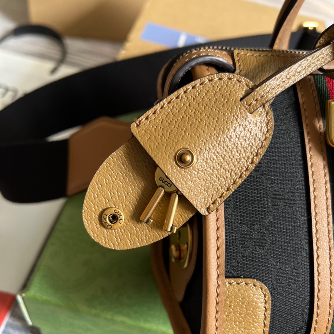 Gvc*1 Mini Top Handle Bag With Double G Brown/Grey For Men 8.7in/22cm