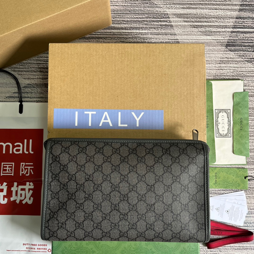 Ophidia GG Toiletry Case Svp*me Canvas Grey 11.2in/28.5cm ‎‎‎598234 UULBN 1244