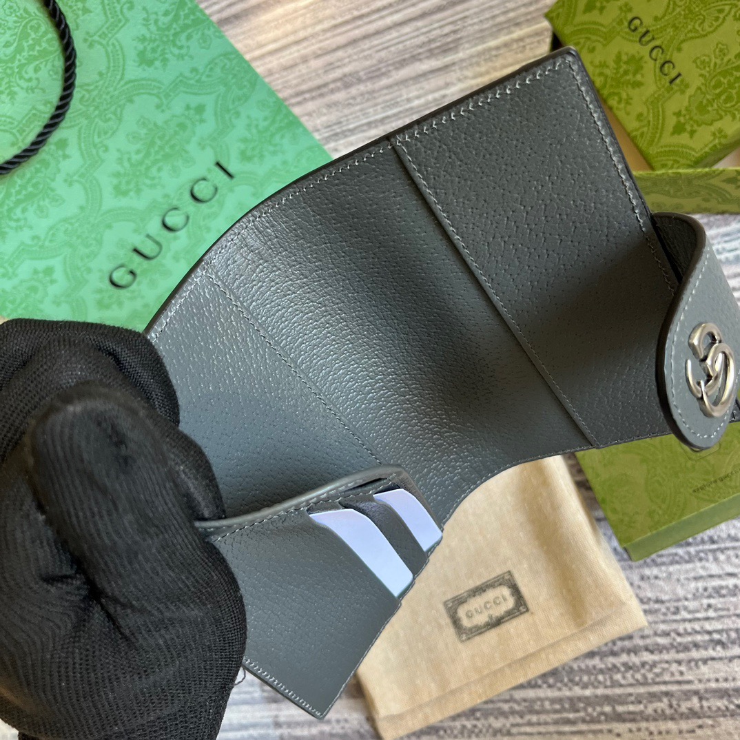 Gvc*1 Ophidia Card Case Svp*me Canvas Grey For Men 5.5in/14cm ‎‎‎732755 UULBN 1244