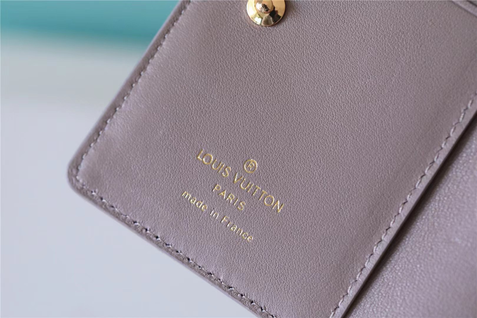 Lou Wallet Monogram Embossed Light Brown For Women 4.3in/11cm