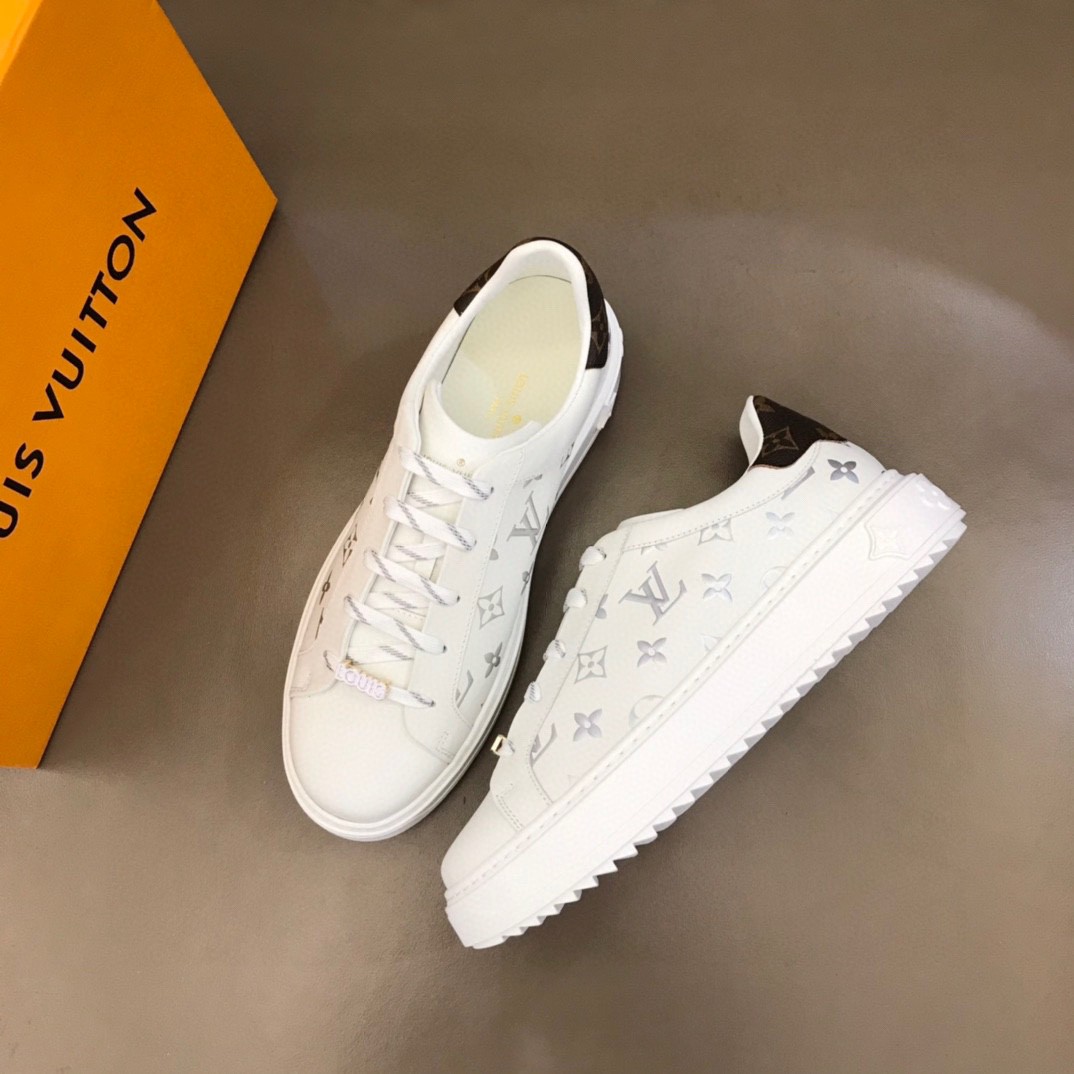 L0vis Vvtt0n Time Out Sneakers Monogram Flowers Silver For Men