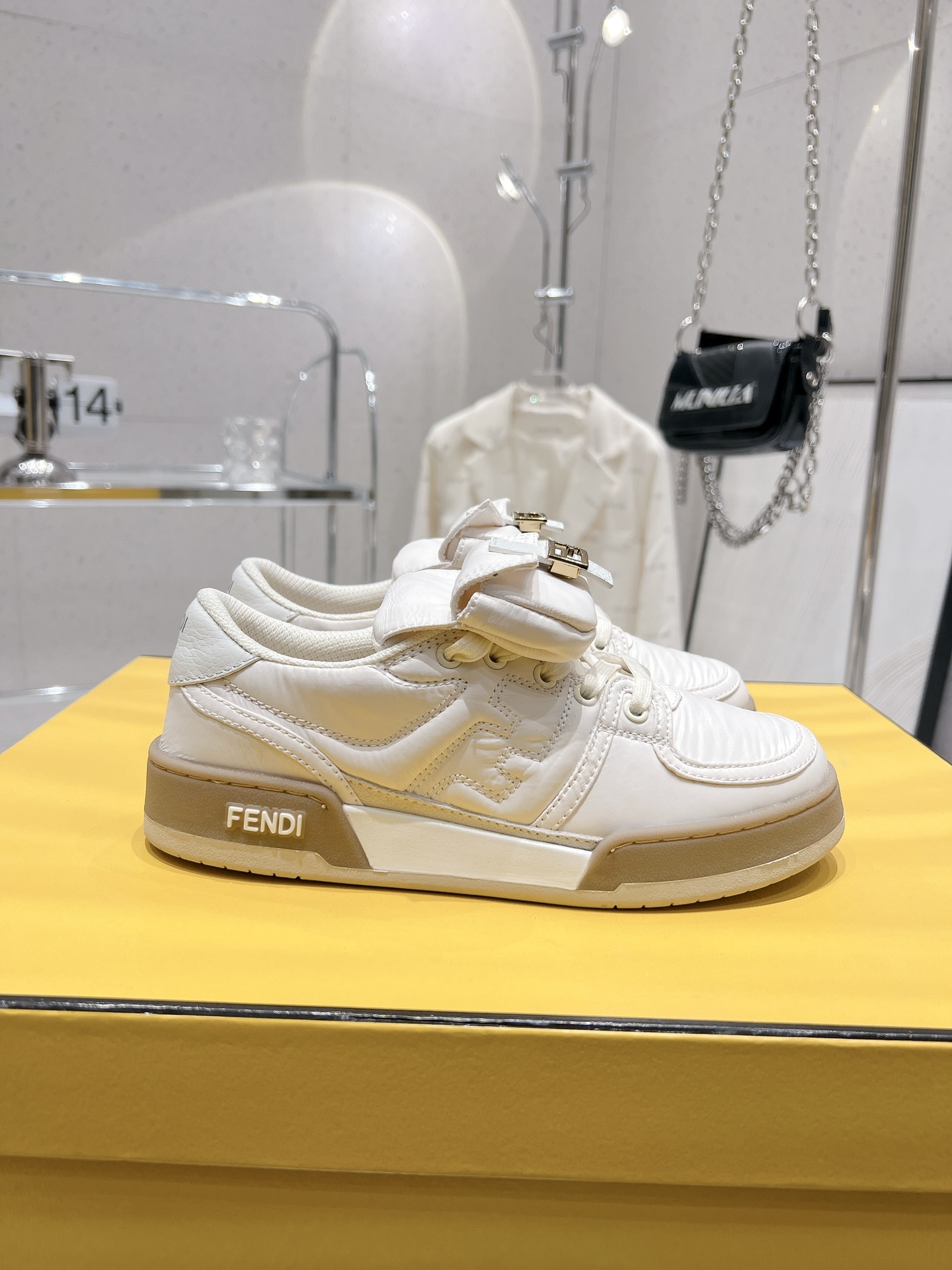 FD F**di Match Lace-Up Low-Top Sneakers White For Women