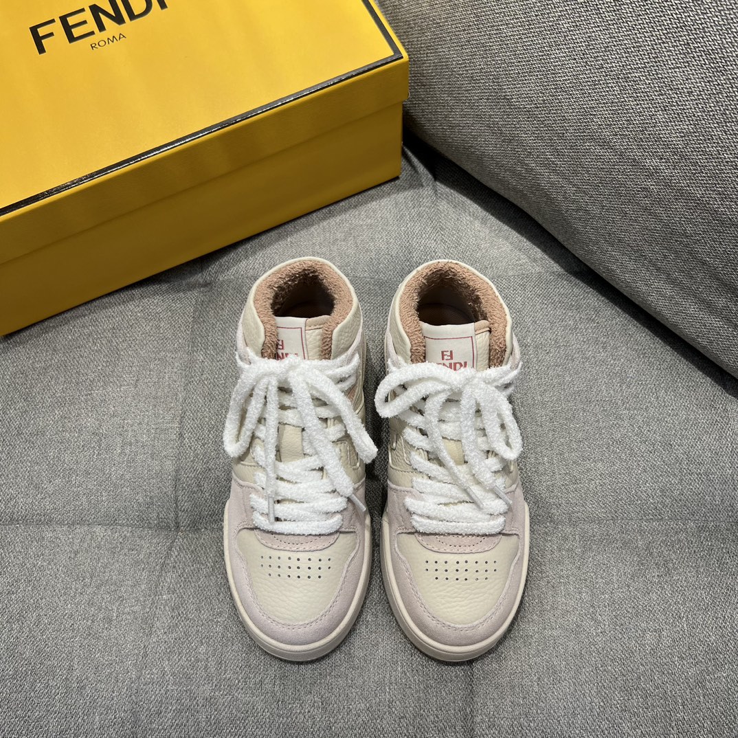 F**di FD F**di Match Lace-Up High-Tops Sneakers Pink For Men