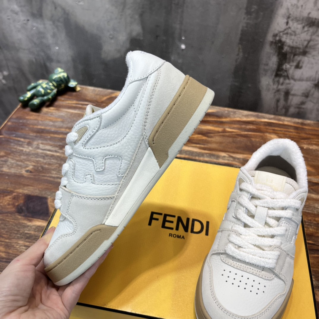 F**di FD F**di Match Low Tops Sneakers White For Women 8E8252AHH2F1FHS