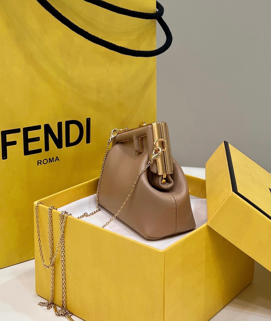 F**di FD First Nano Bag White/Beige/Multicolor For Women 4.6 in/ 11.5 cm