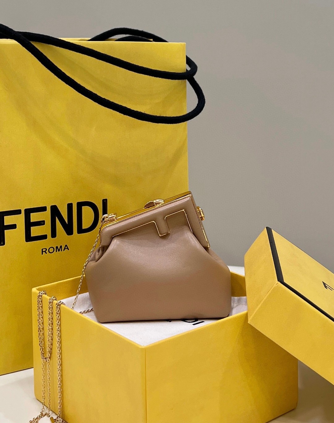 F**di FD First Nano Bag White/Beige/Multicolor For Women 4.6 in/ 11.5 cm