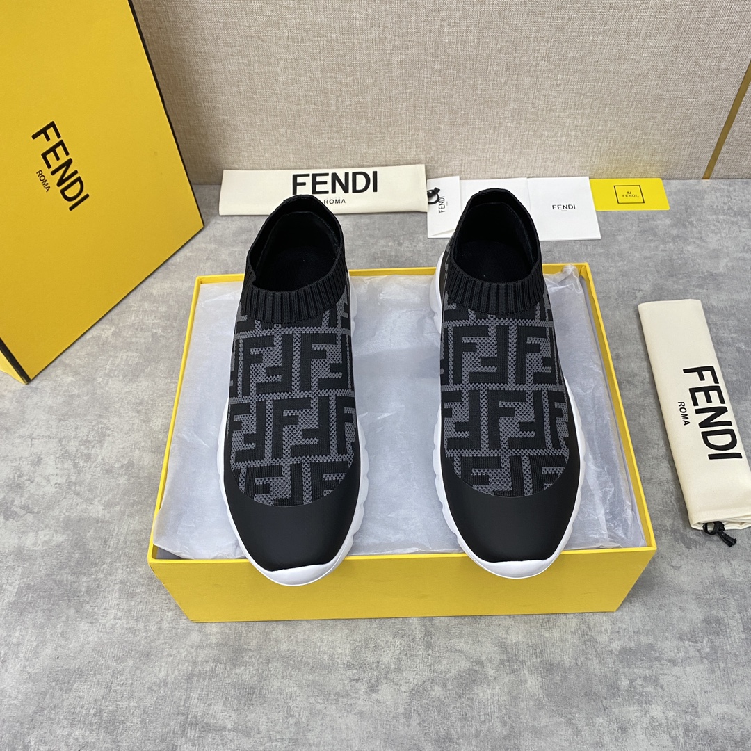 F**di FD Slip-On Sneakers Black And Grey For Men