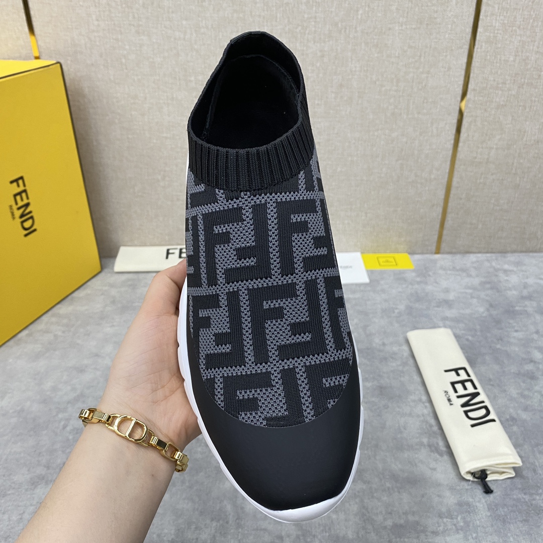 F**di FD Slip-On Sneakers Black And Grey For Men