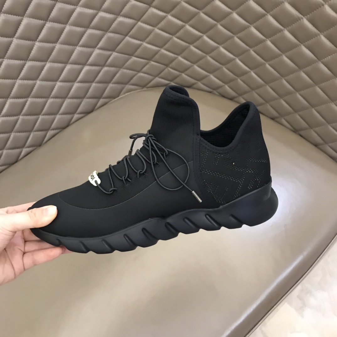 F**di FD Technical Mesh High-Tops Sneakers Black For Men
