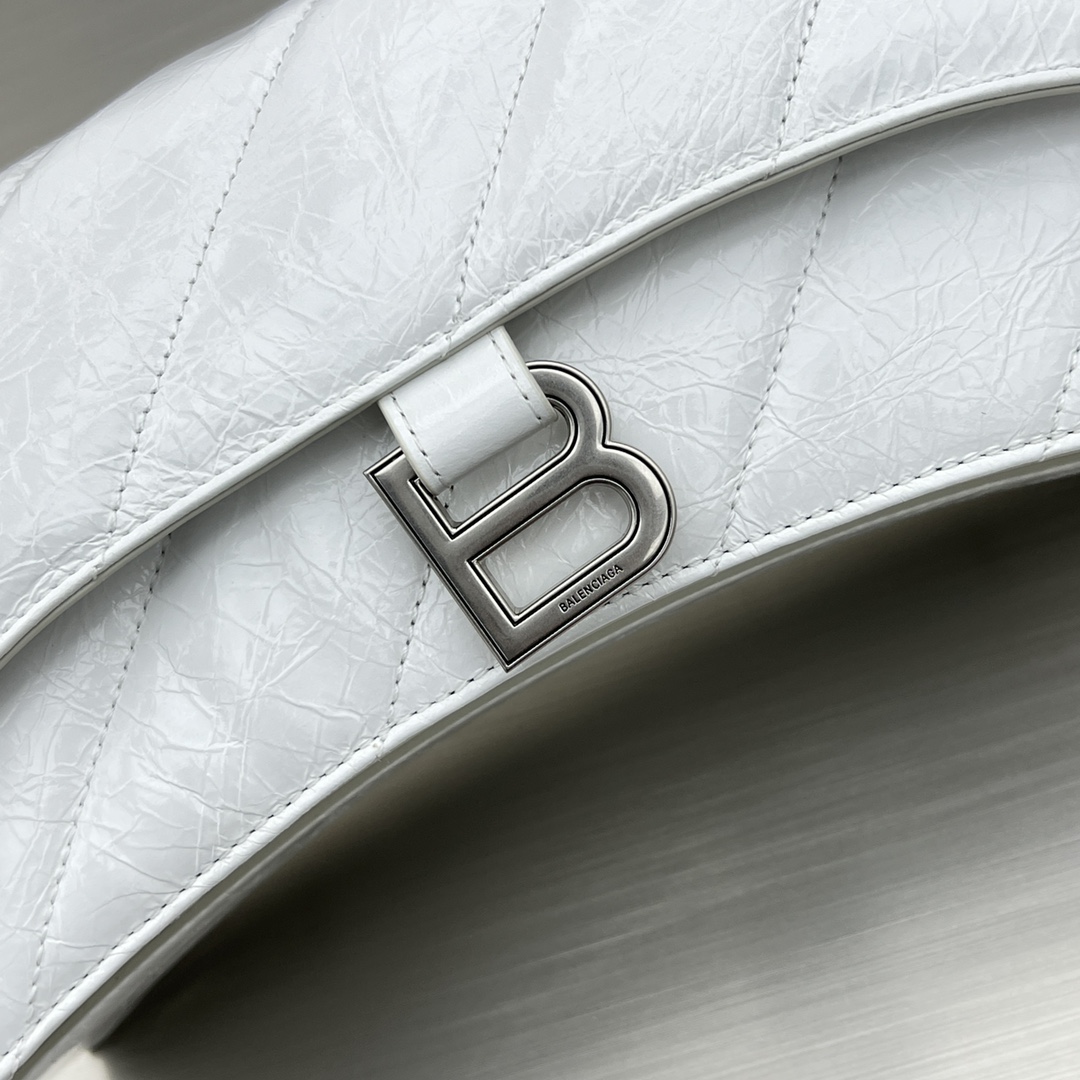 Ba1en*iaga Crush Small Chain Bag Black/Pink/Silver/White For Women‎ 9.8in/24.9cm 716351210J09001