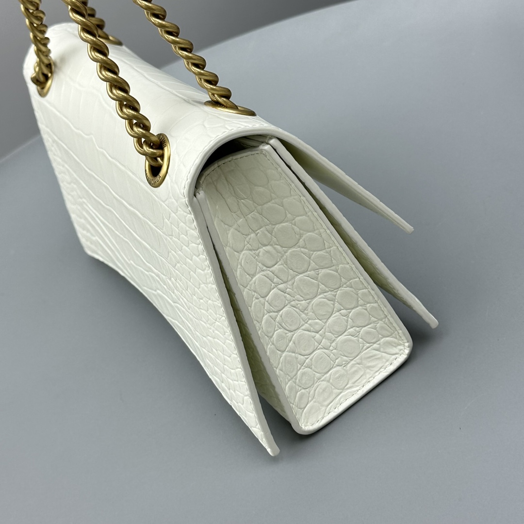 Ba1en*iaga Crush Small Chain Bag Black/White For Women‎ 9.8in/25cm 716351210IX1000