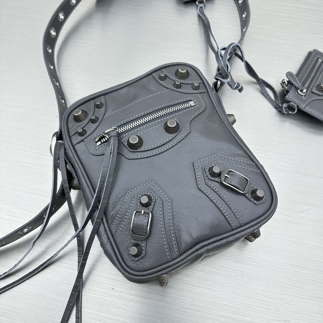 Ba1en*iaga Le Cagole Crossbody Bag Black/Grey For Women‎ 7.8in/19.8cm