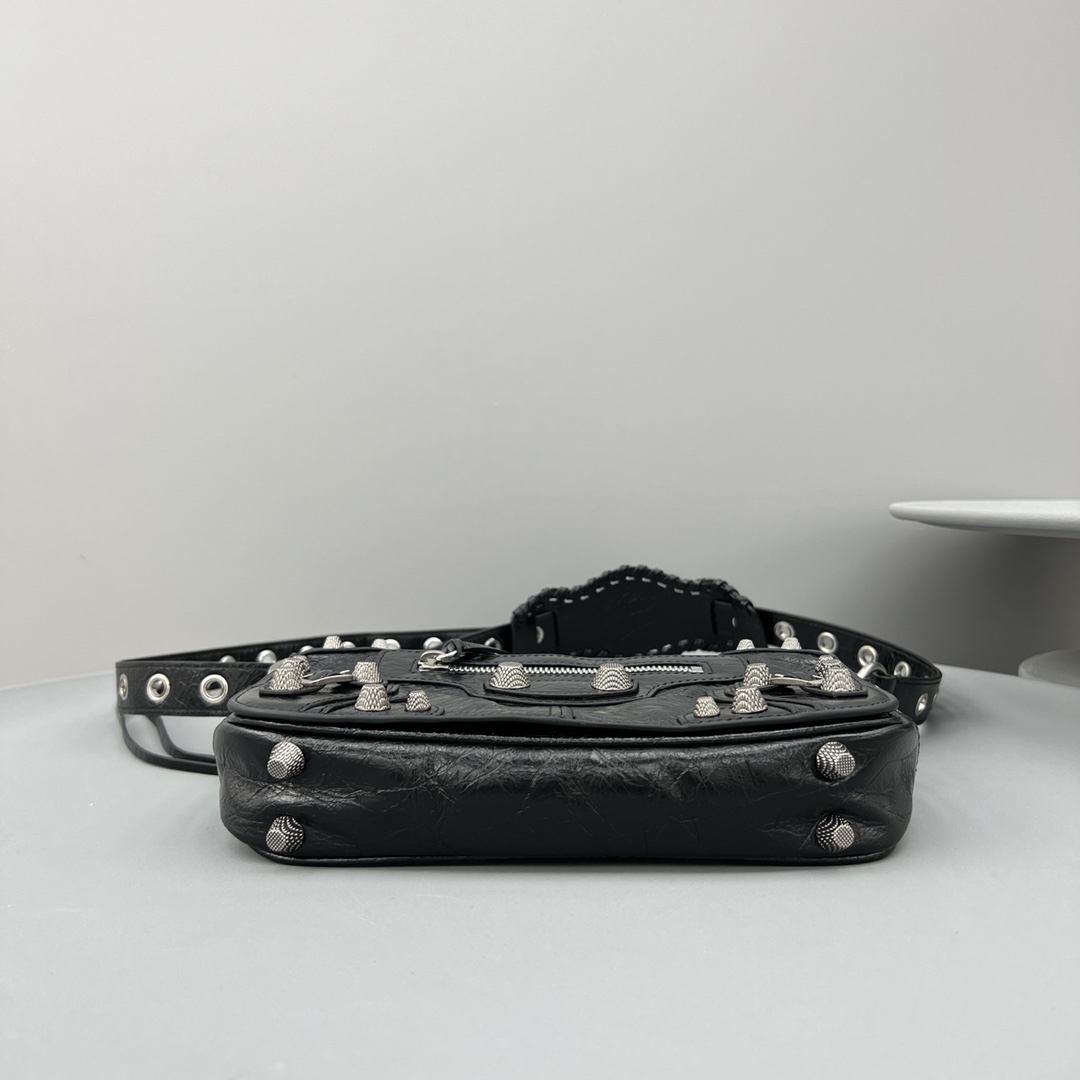 Ba1en*iaga Le Cagole XS Flap Bag Black For Women‎ 9.4in/24cm