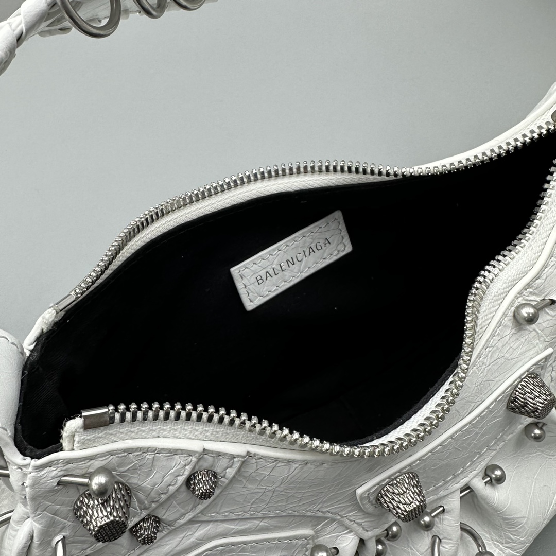 Ba1en*iaga Le Cagole XS Shoulder Bag Black/White For Women‎ 10.2in/26cm 671309210G81000