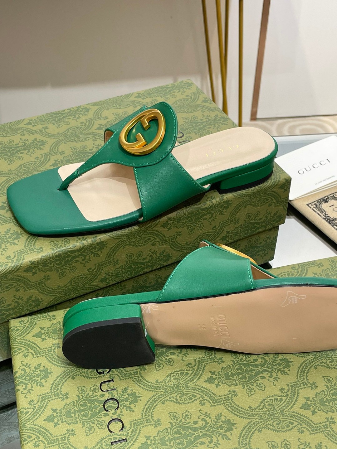 Gvc*1 Blondie Thong Sandal Green For Women ‎‎