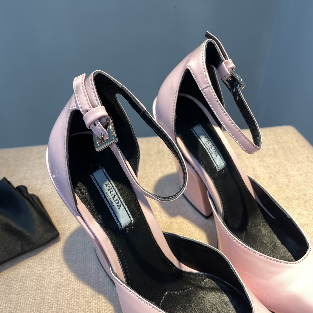 Pra*a Brushed Pumps Light Pink For Women 3.7 in/ 9.5cm 1I982M_055_F0E18_F_A095