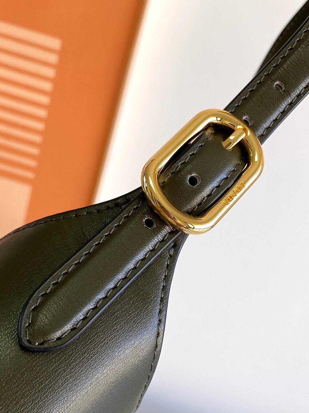 Pra*a Cleo Brushed Shoulder Bag Brown/Green Khaki For Women 10.6 in / 27 cm