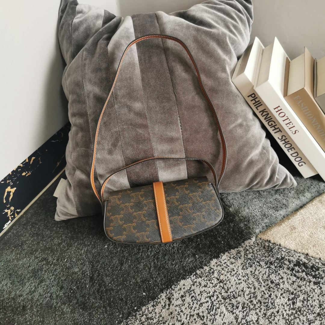 Ce1i*e Clutch On Strap Tabou In Triomphe Canvas Brown For Women‎ 7in/18cm 10I592DQ2.04LU