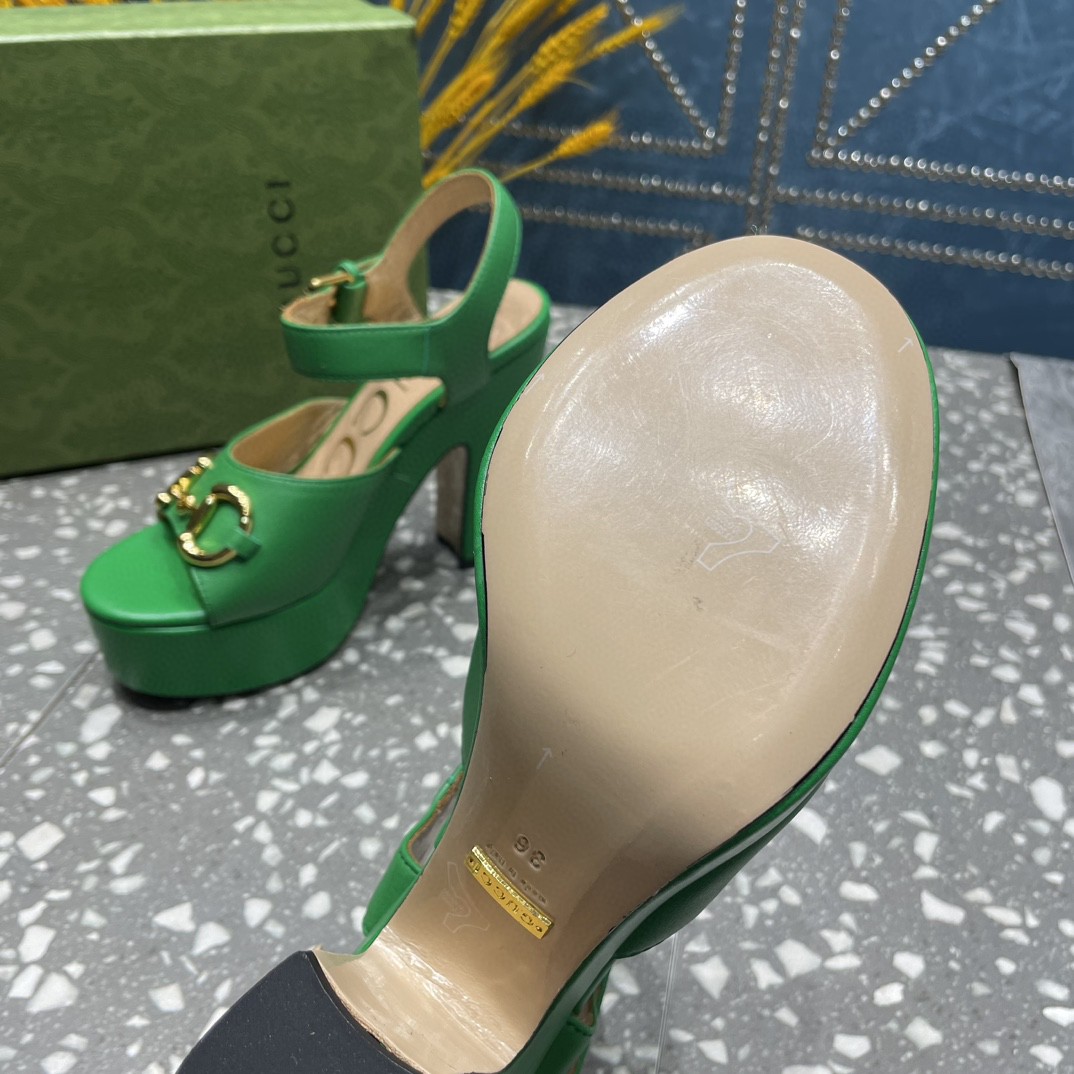 Gvc*1 Platform Sandal With Horsebit Green For Women ‎