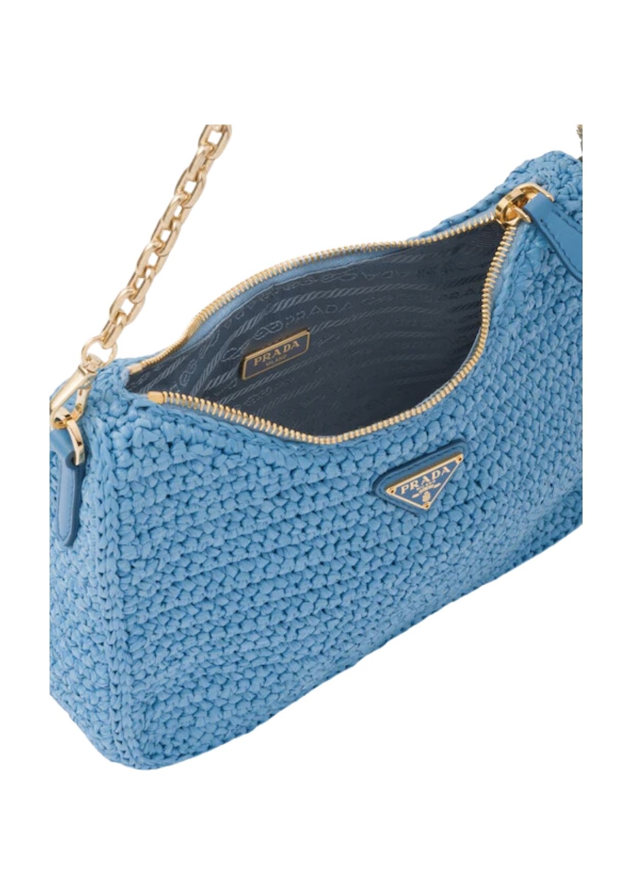 Pra*a Re-Edition 2005 Raffia Bag Blue For Women 1BH204_2A2T_F0076_V_V9L