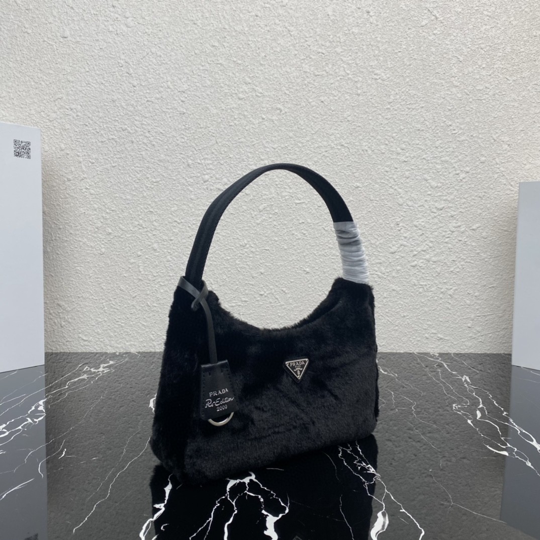 Pra*a Re-Edition 2000 Mini Bag Black/White/Pink For Women 8.6 in / 22 cm 1NE515_2DUE_F0002