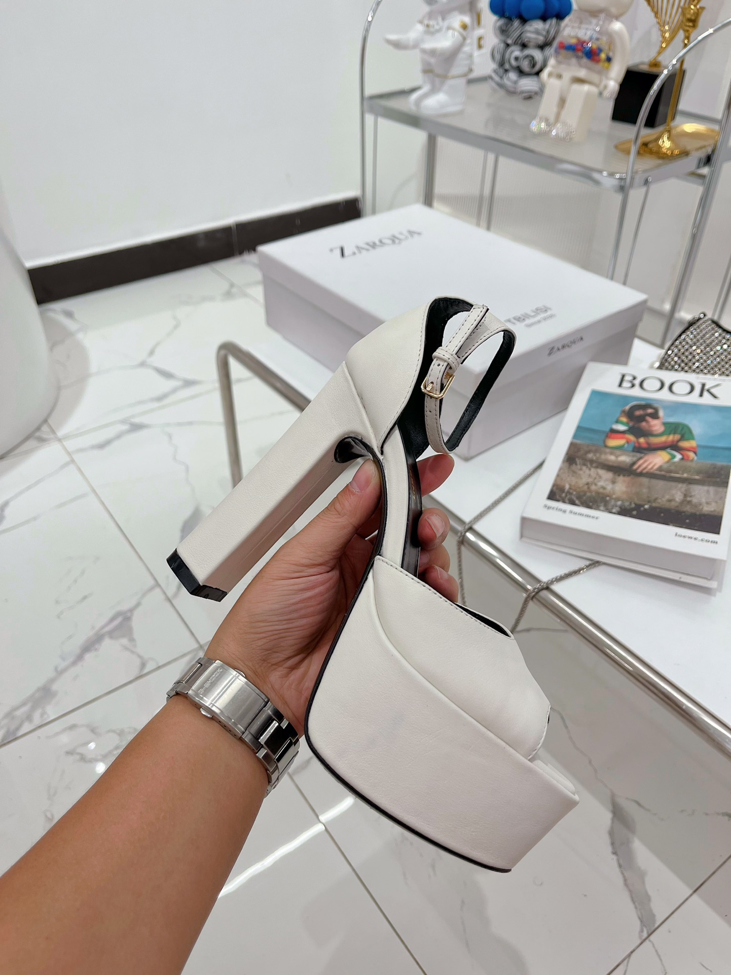 Sa1nt Lau*nt Jodie Platform Sandals In Smooth White For Women 650258AAAOE1906