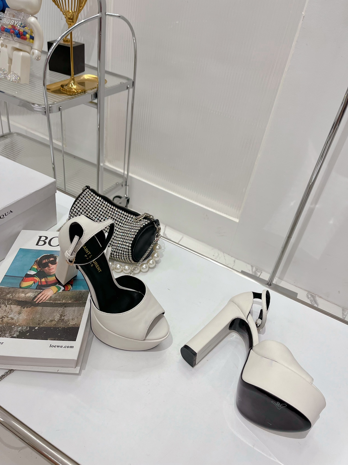 Sa1nt Lau*nt Jodie Platform Sandals In Smooth White For Women 650258AAAOE1906