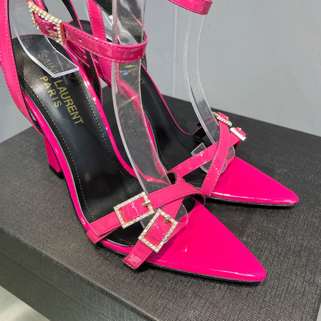 Sa1nt Lau*nt Lila Sandals In Patent Pink For Women