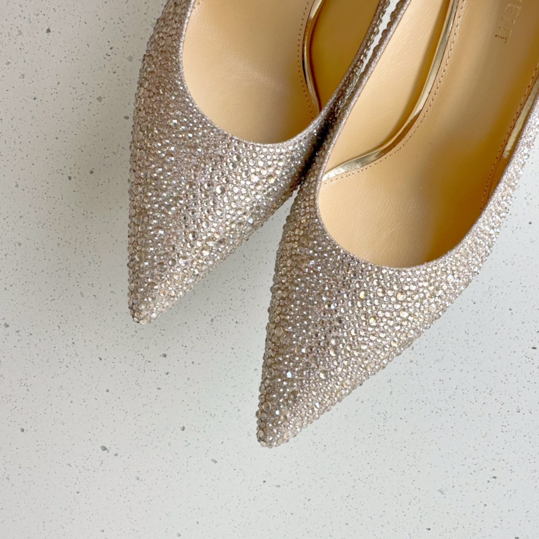 Sa1nt Lau*nt Opyum Pumps In Rhinestones Gold For Women