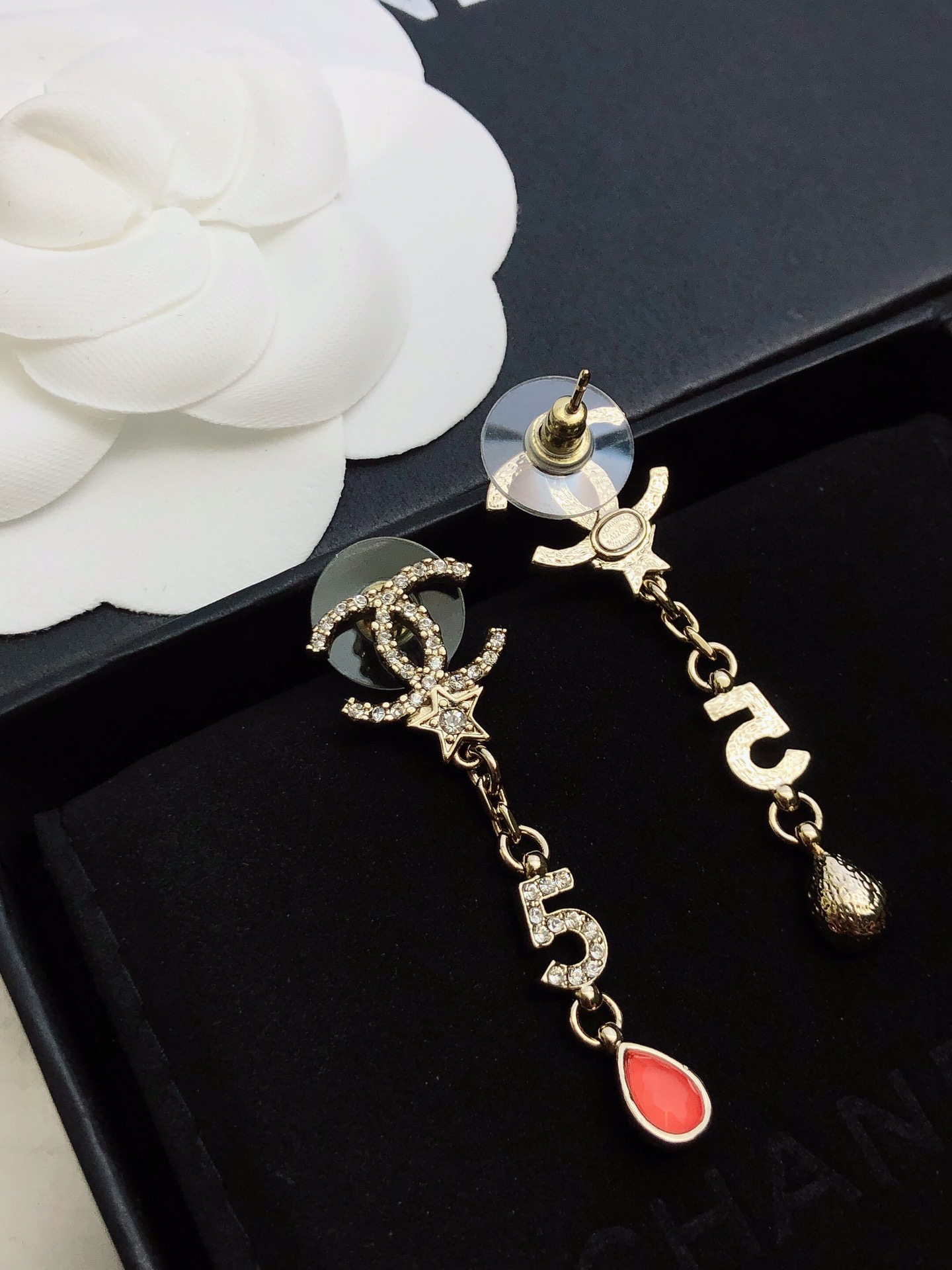 Ch**el 5-Long Earrings Gold For Women