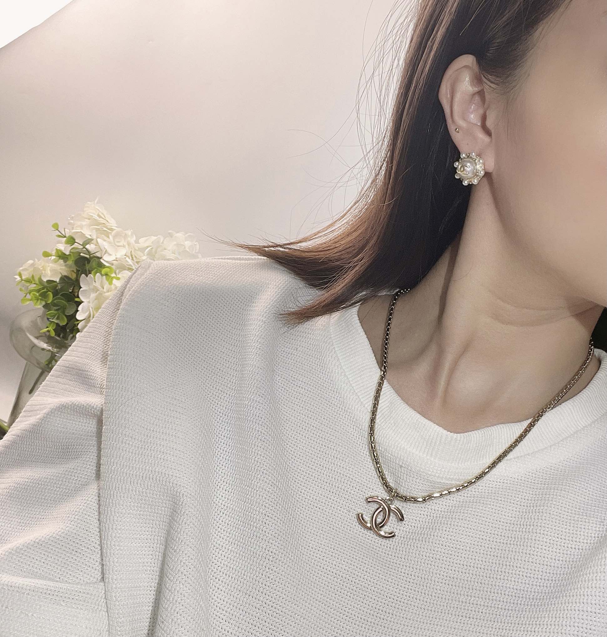 Ch**el CC Necklace Gold For Women