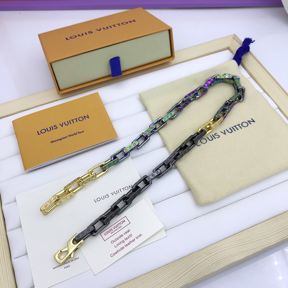 L0vis Vvtt0n Combinating Color Monogram Chain Necklace Multicolor For Men