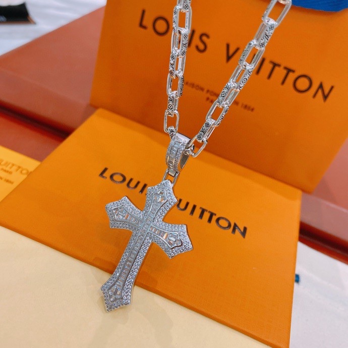 L0vis Vvtt0n Cross Necklace Silver For Women