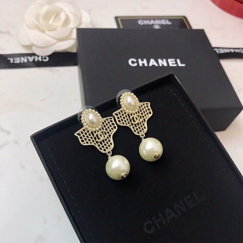 Ch**el Mesh Earrings Gold For Women