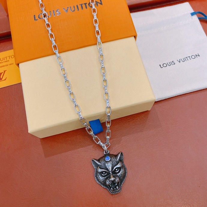 L0vis Vvtt0n Tiger Head Necklace Silver For Women