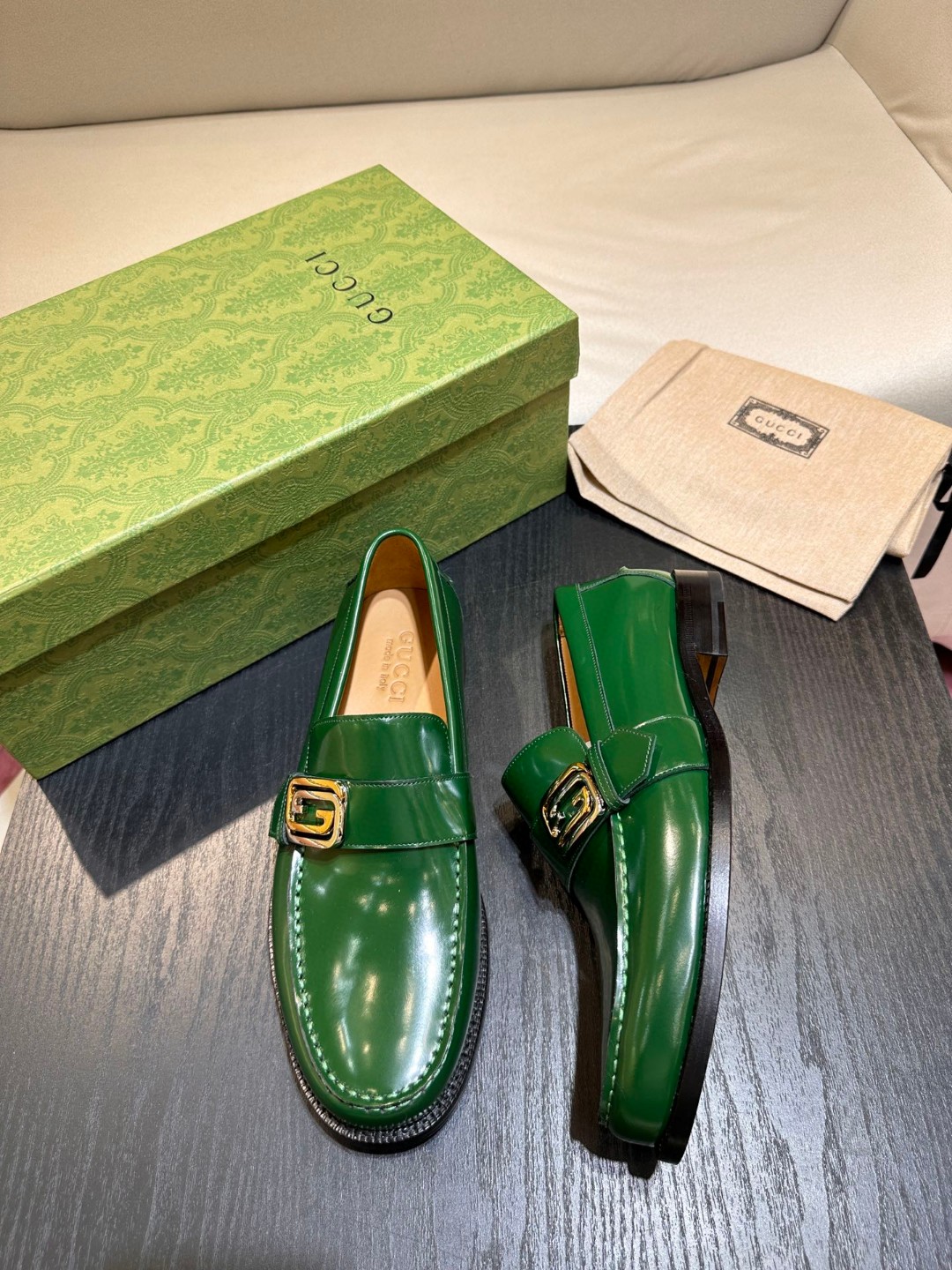 Gvc*1 Interlocking G Loafer Green For Men