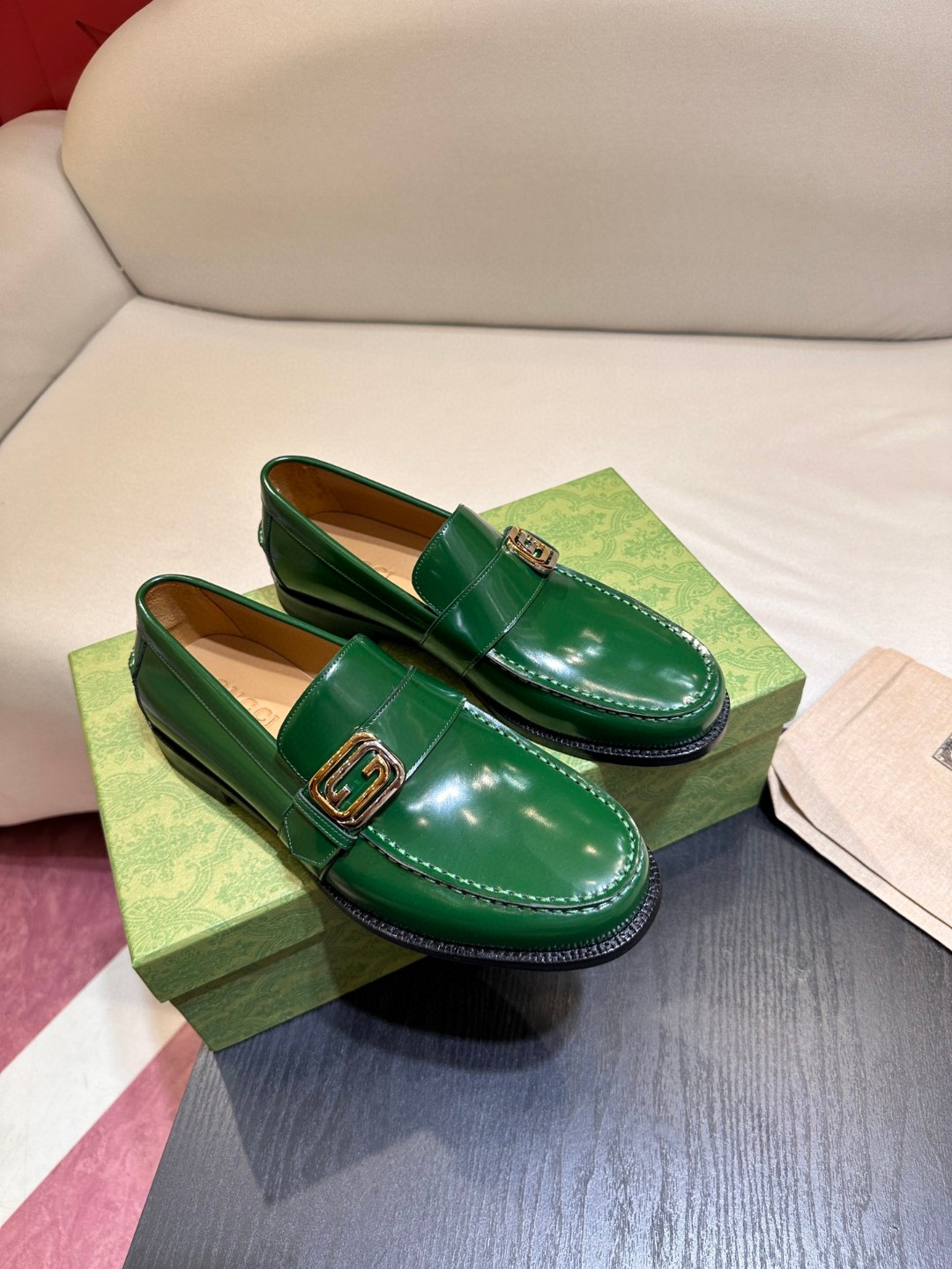 Gvc*1 Interlocking G Loafer Green For Men