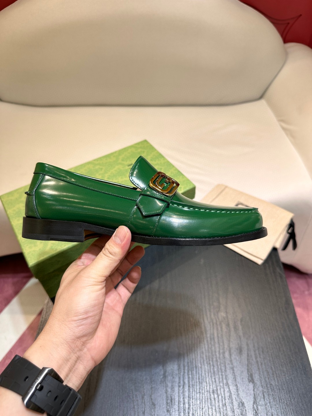 Gvc*1 Interlocking G Loafer Green For Men