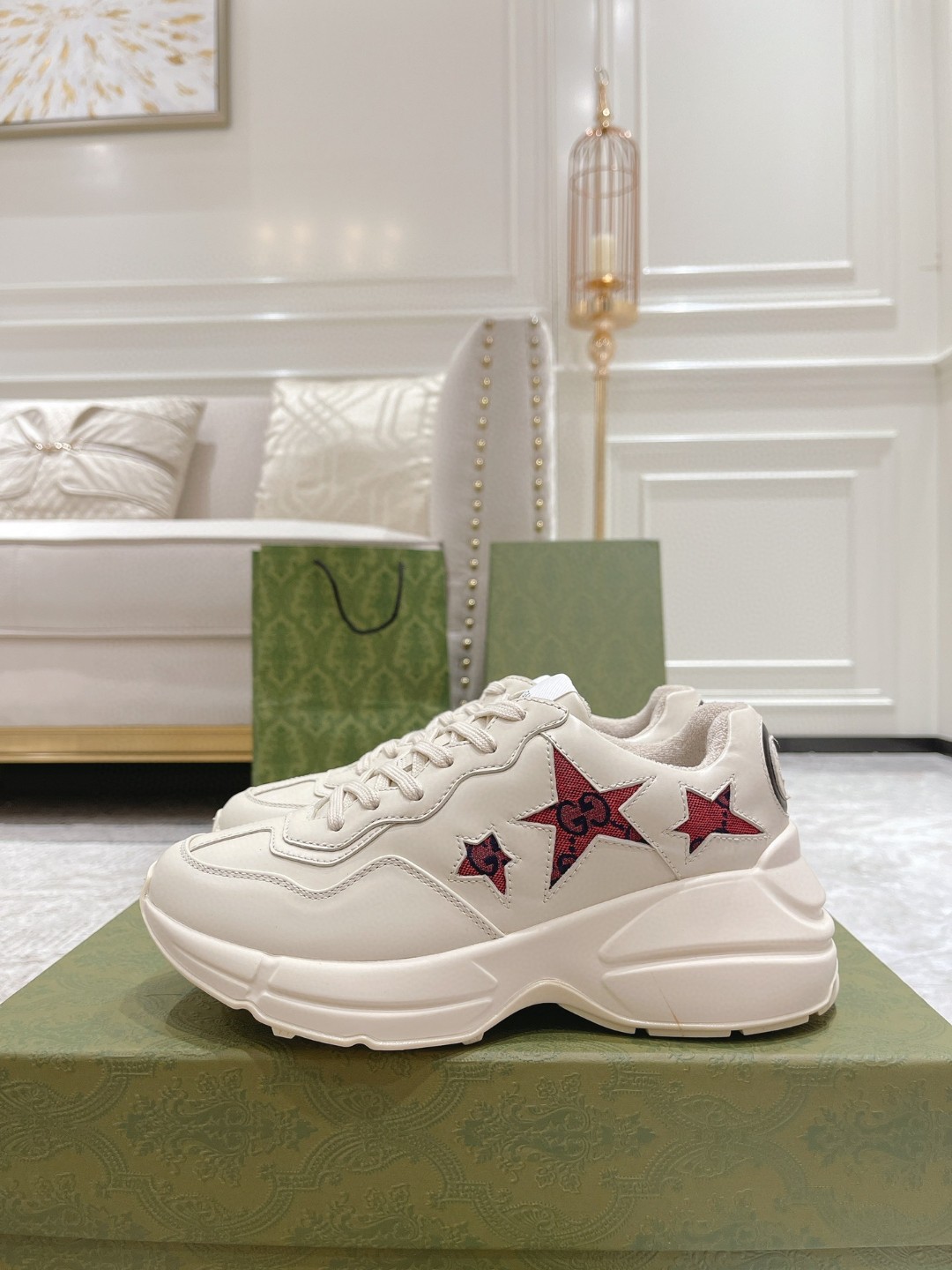 Gvc*1 Rhyton Sneaker With Stars White For Men 664961-2SHC0-9560
