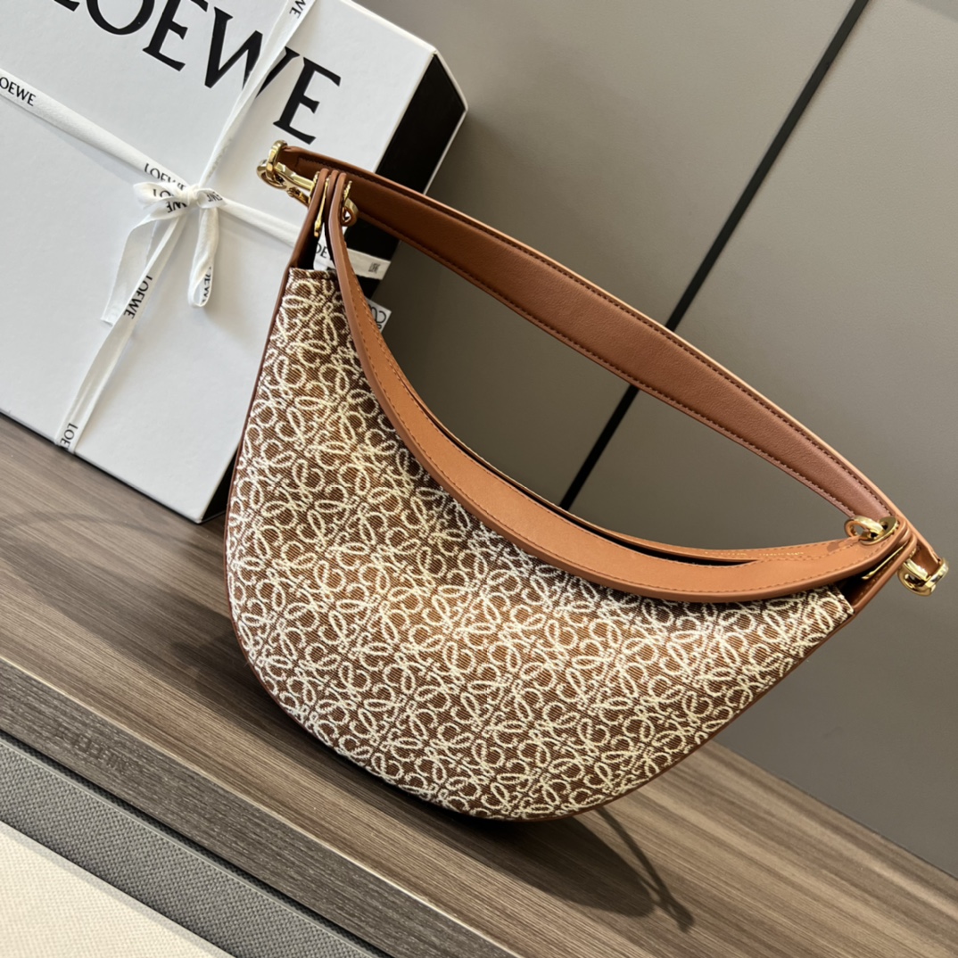 L0ew* Small Luna Bag Black/Brown/Light Brown For Women 12in / 30.5cm A923PM1X02