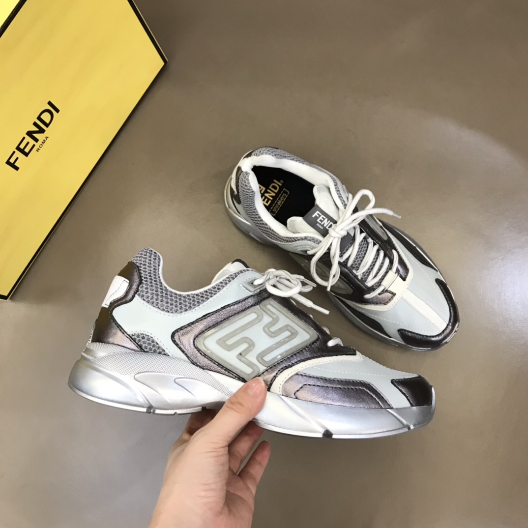 F**di FD Faster Trainers Sneakers Grey For Men