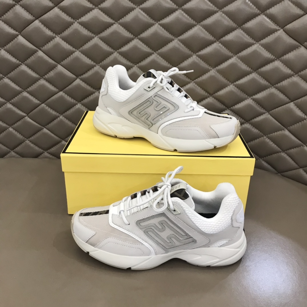 F**di FD Faster Trainers Sneakers White For Men 7E1555AKX6F1ICF