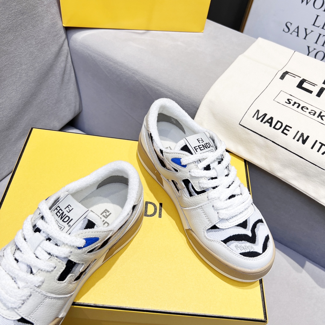 F**di FD Match Low Tops Sneakers Black And White For Men