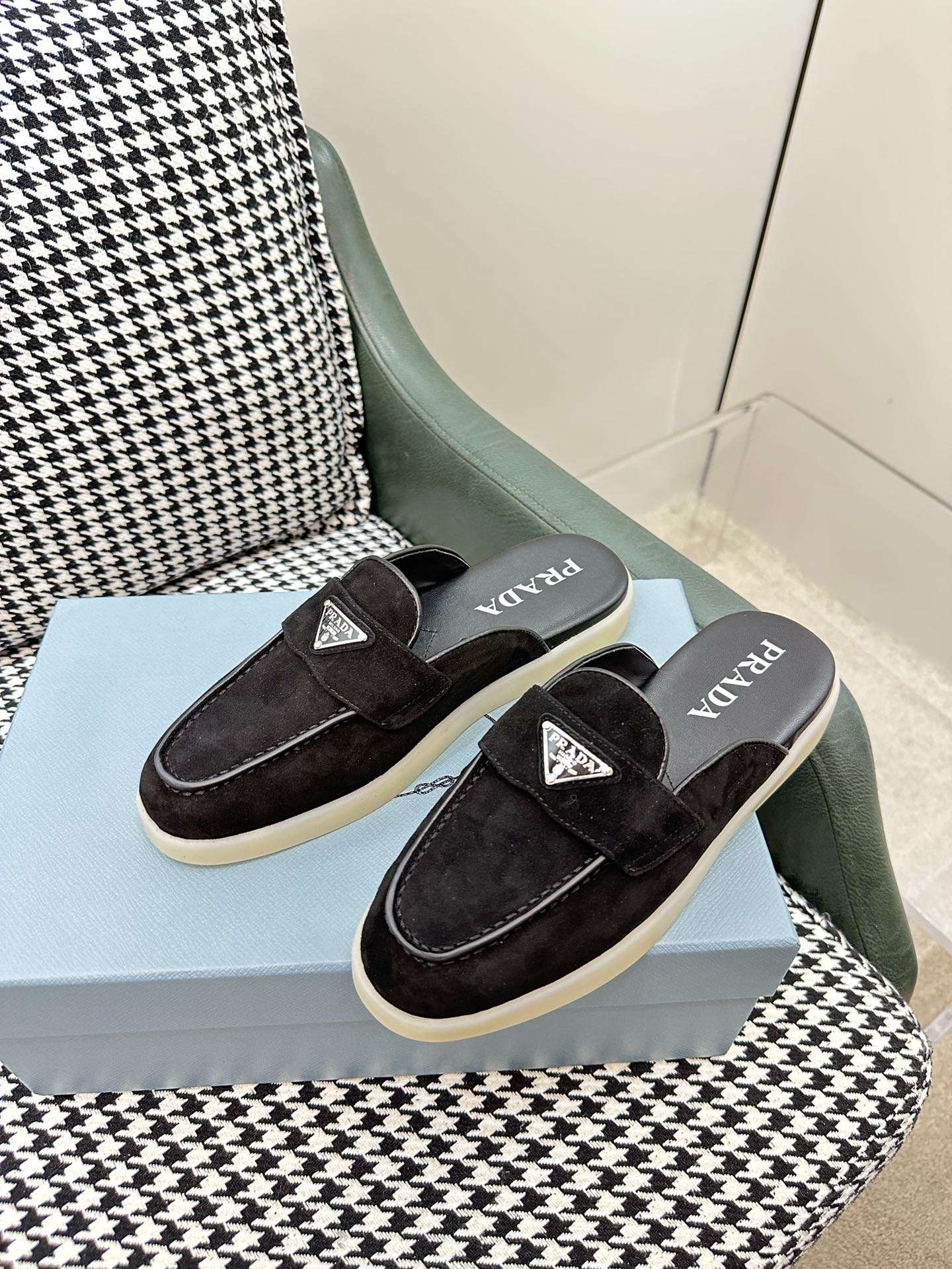 Pra*a Brushed Sabots Black For Women