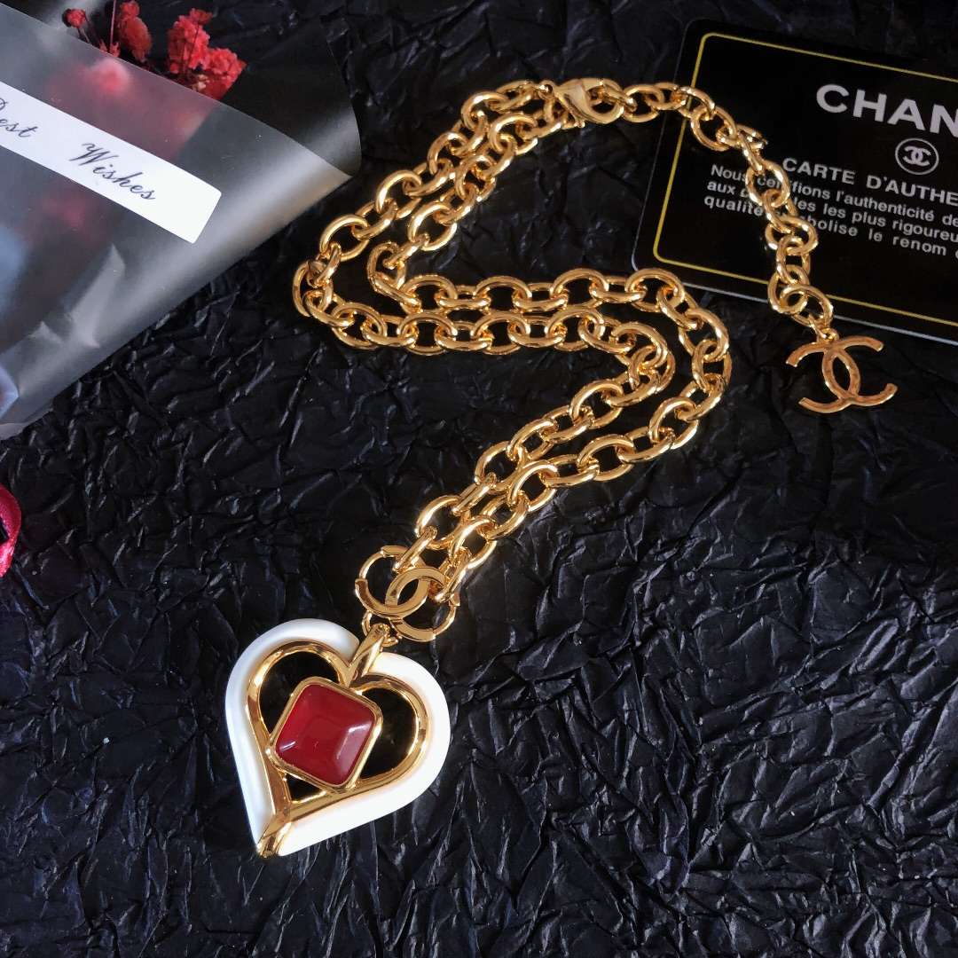 Ch**el Heart Necklaces Gold For Women