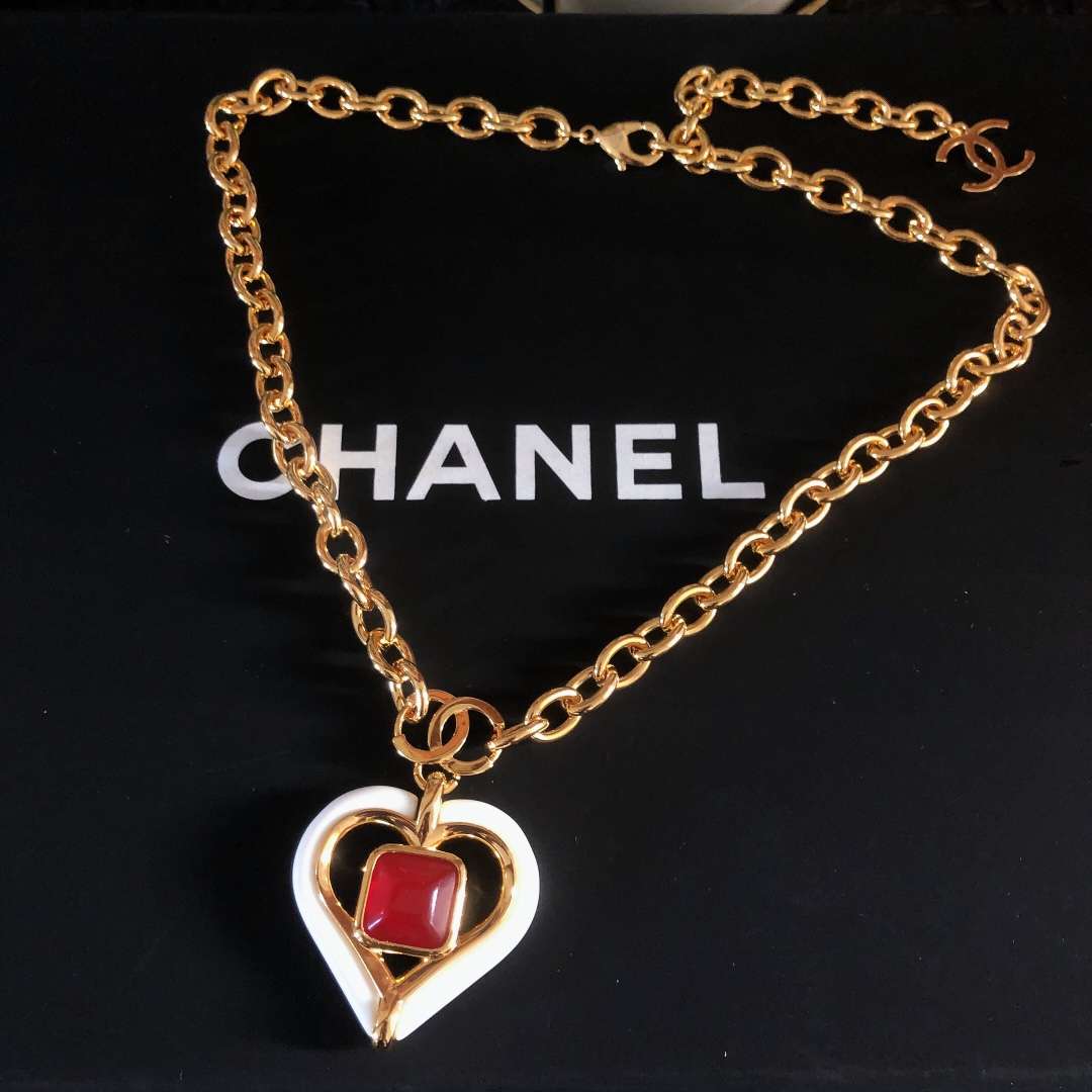 Ch**el Heart Necklaces Gold For Women