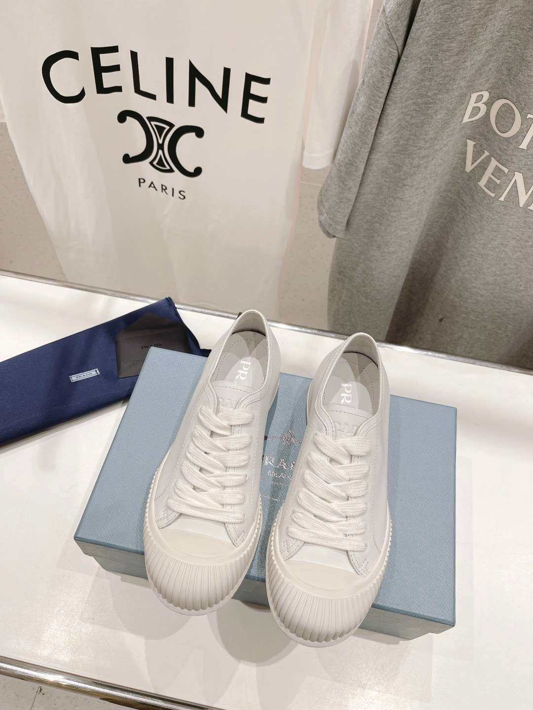 Pra*a Chunky Sole Sneakers White For Women